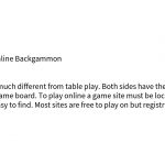Introduction To Online Backgammon
